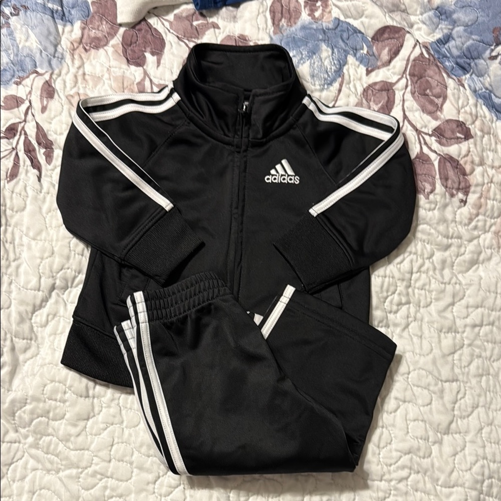 Adidas Infant Black Tracksuit - 6m